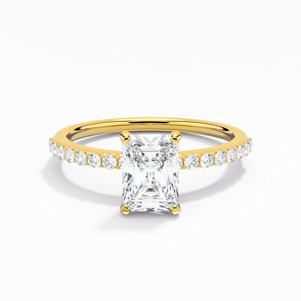 Simple Radiant 1.00ct Moissanite Engagement Ring