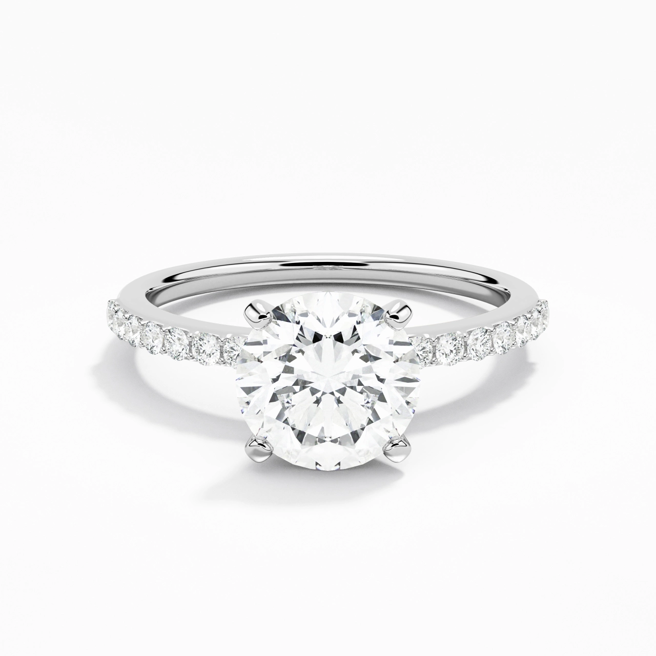 Simple Round 1.50ct Moissanite Engagement Ring