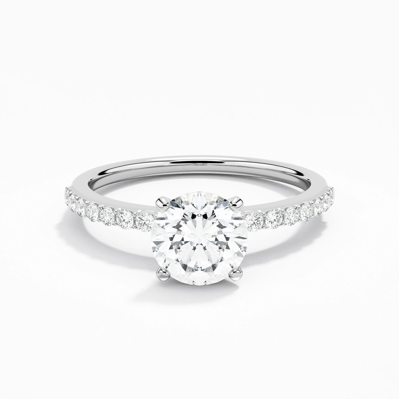 Simple Round 1.00ct Moissanite Engagement Ring