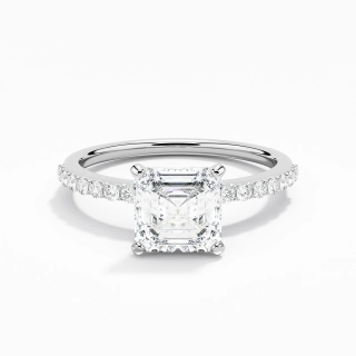 Simple Asscher 1.50ct Moissanite Engagement Ring