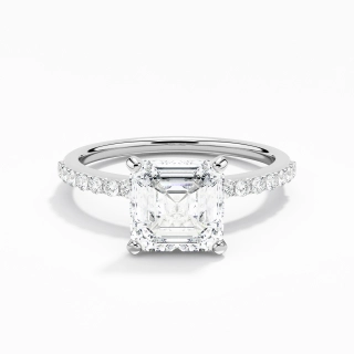 Simple Asscher 2.00ct Moissanite Engagement Ring