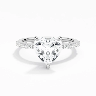 Simple Cœur 2.00ct Moissanite Bague de fiançailles