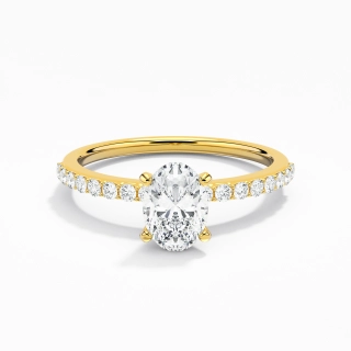 Simple Ovale 1.00ct Moissanite Bague de fiançailles