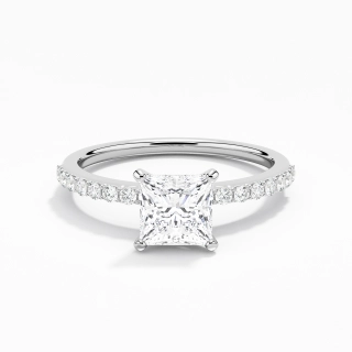 Simple Princess 1.00ct Moissanite Engagement Ring