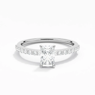 Simple Radiant 0.80ct Moissanite Engagement Ring