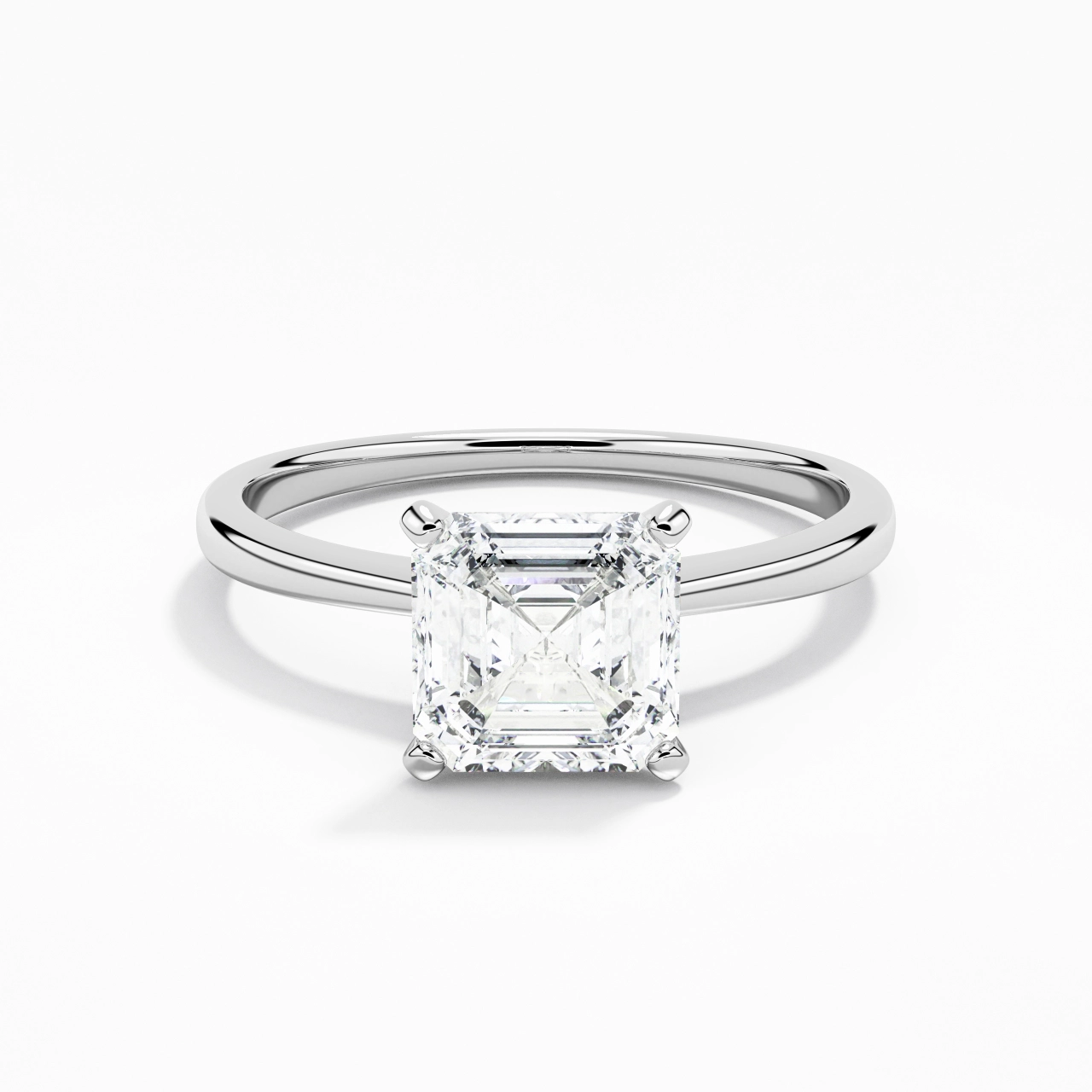 14K White Gold Moissanite Engagement Ring