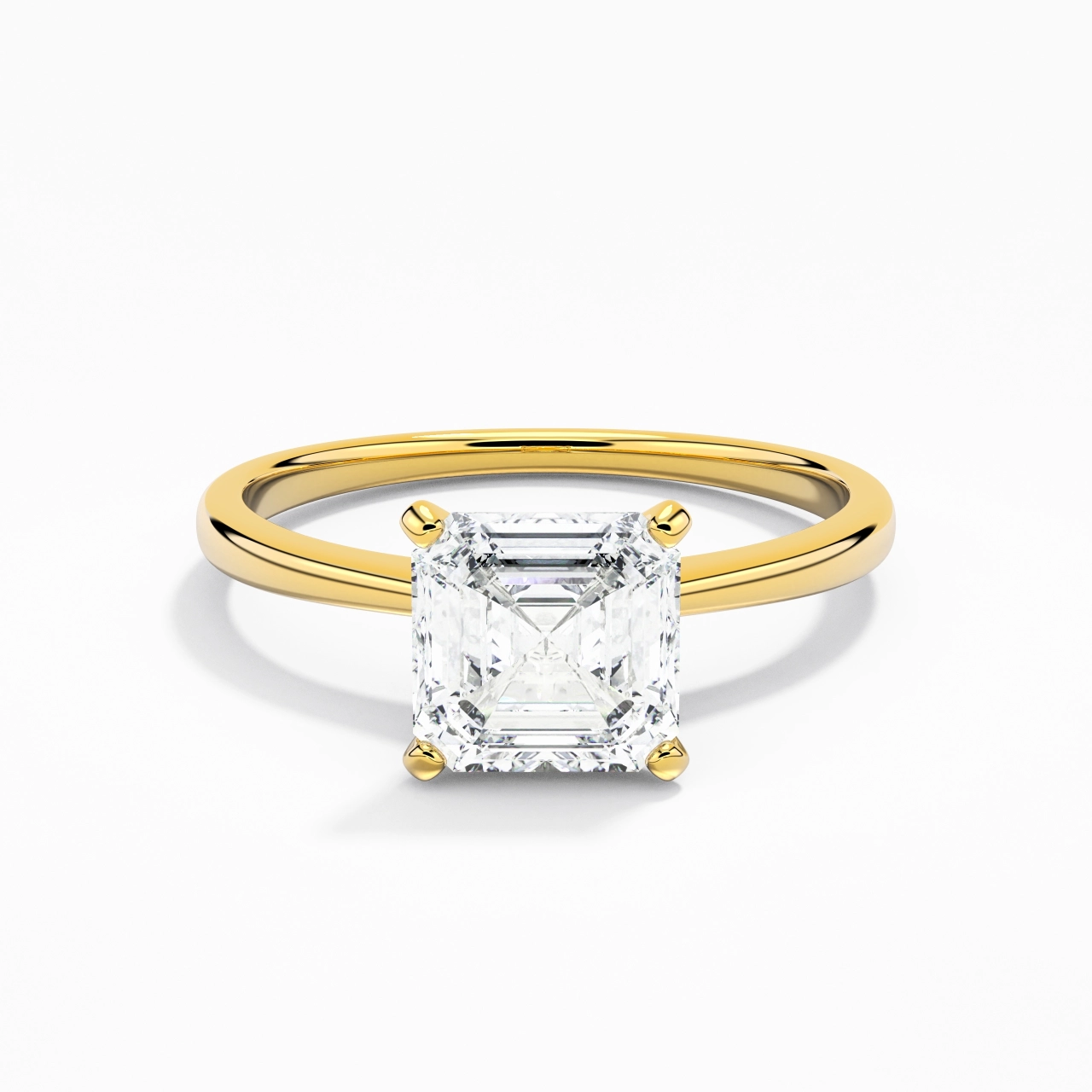 14K Gold Moissanite Engagement Ring