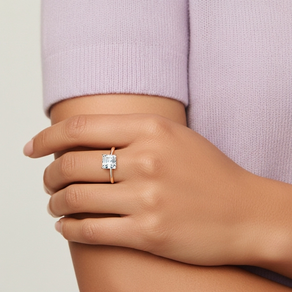 925 Sterling Silver Cubic Zirconia Engagement Ring