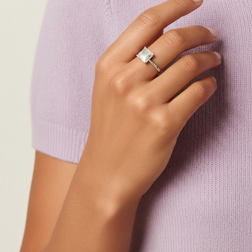 Plata esterlina 925 Circonio cúbico Anillo de Compromiso