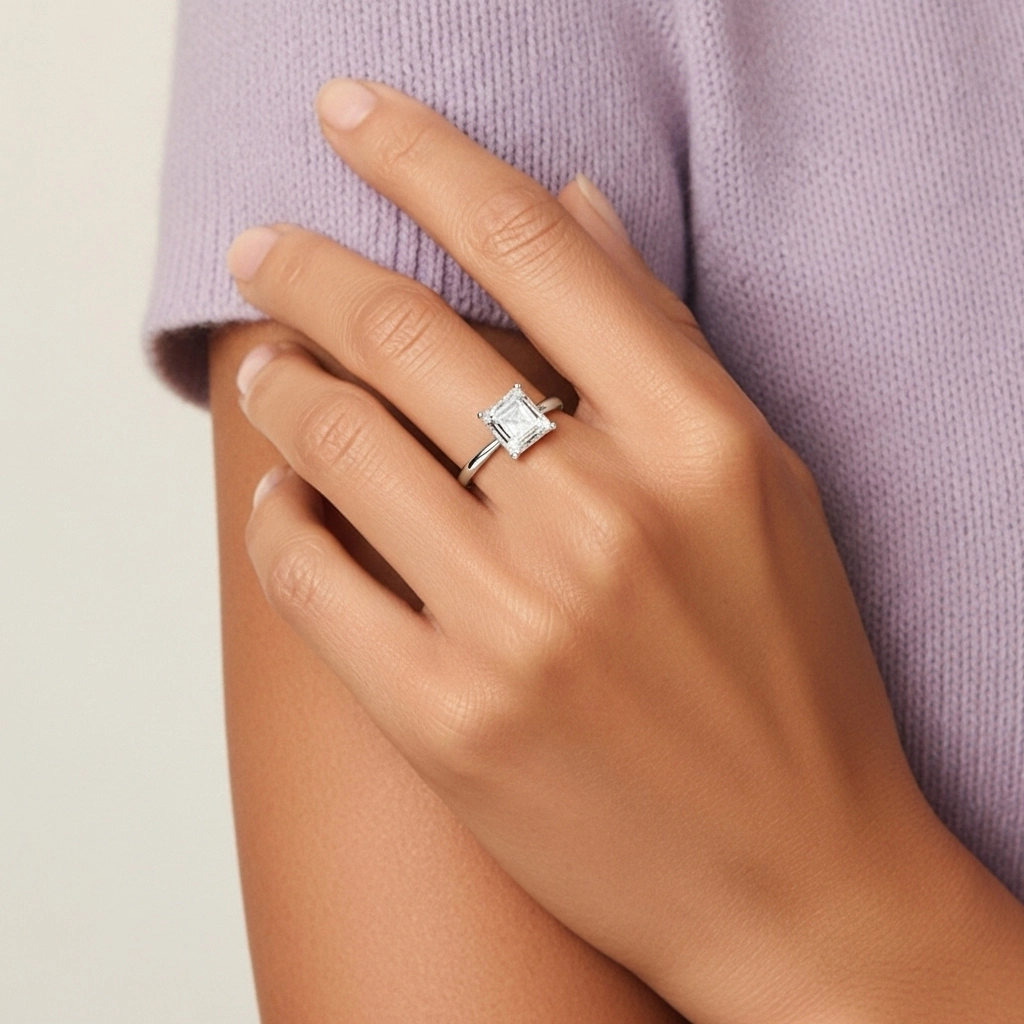 Plata esterlina 925 Circonio cúbico Anillo de Compromiso