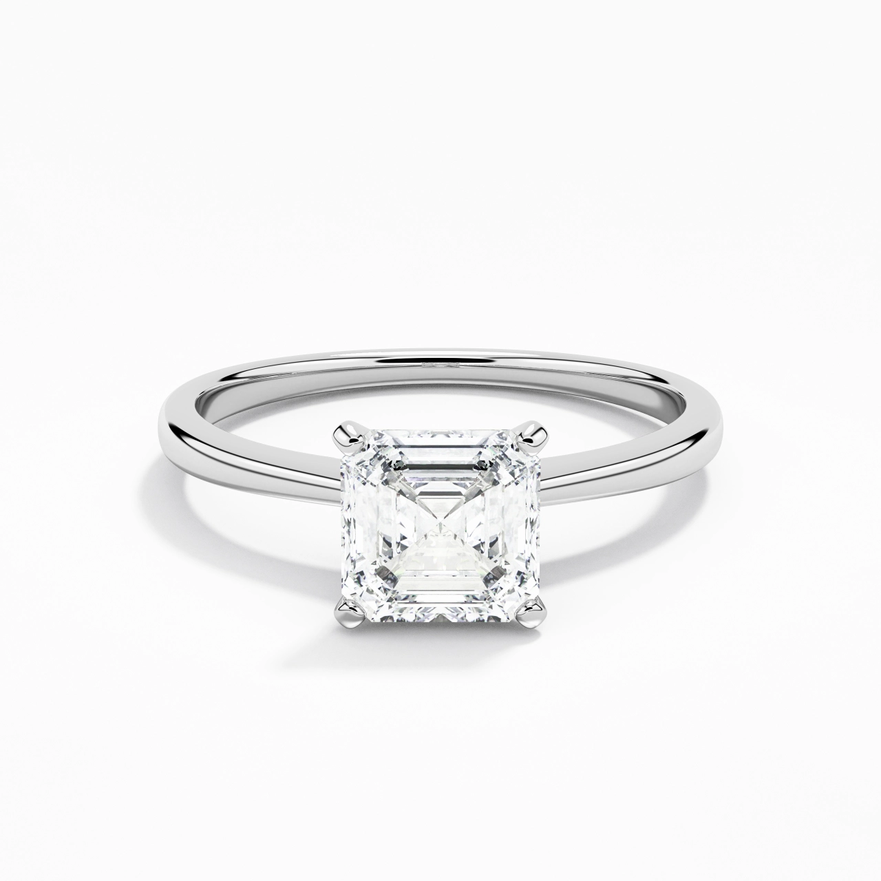 14K White Gold Moissanite Engagement Ring