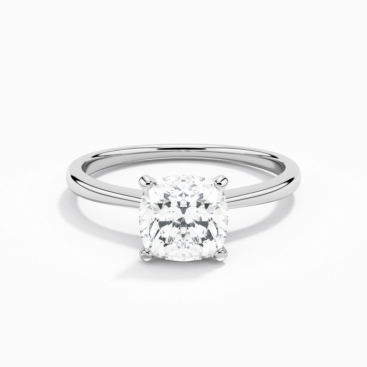 14K White Gold Moissanite Engagement Ring