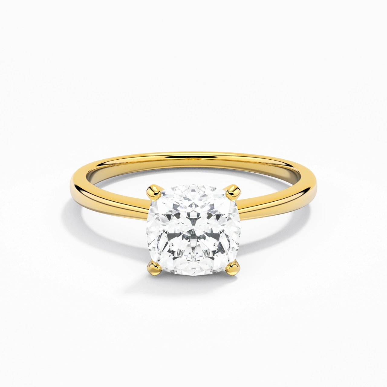 18K Gold Moissanite Engagement Ring