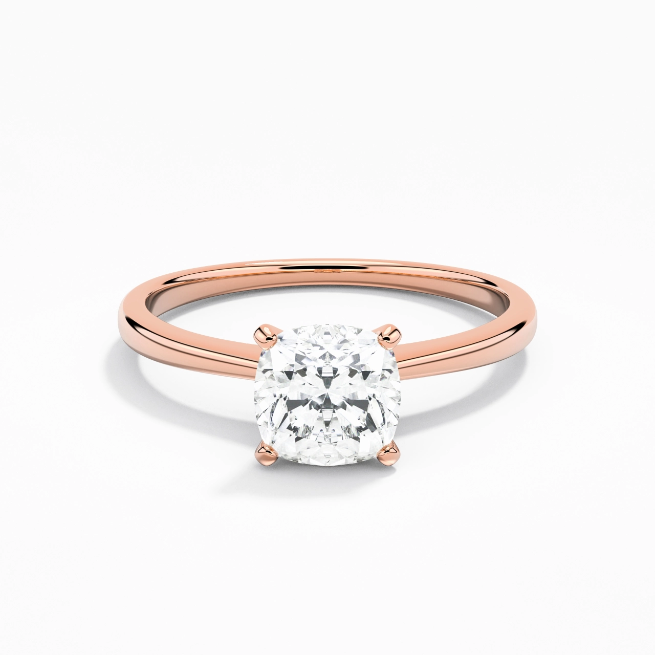 18K Rose Gold Moissanite Engagement Ring