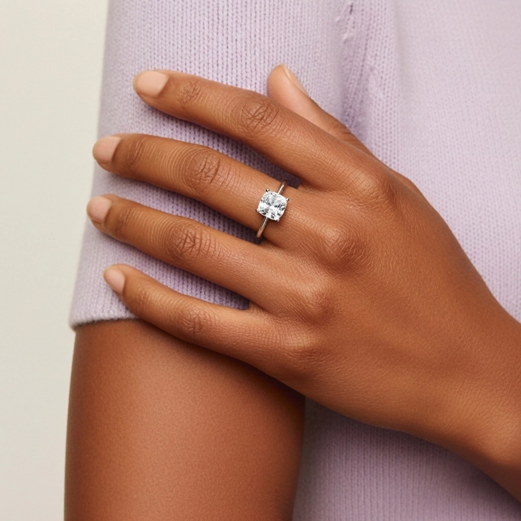 Plata esterlina 925 Circonio cúbico Anillo de Compromiso