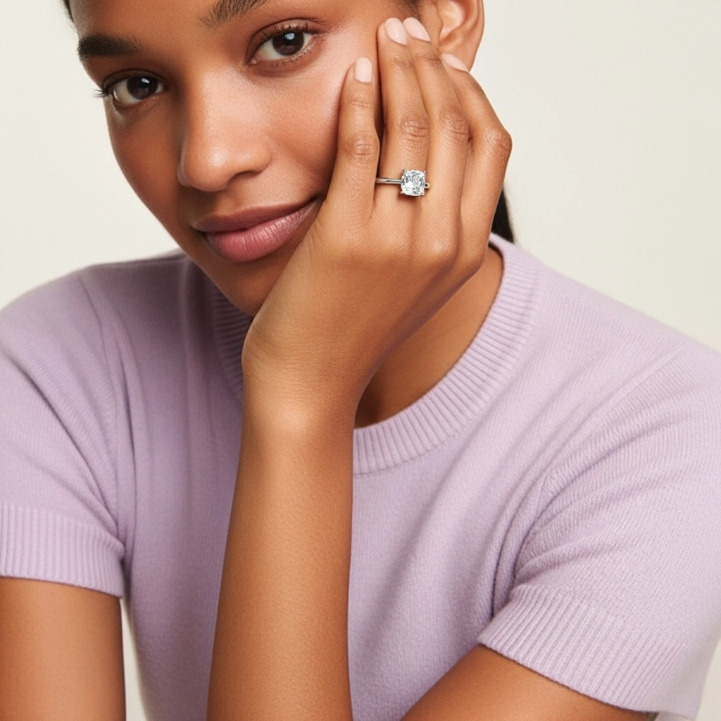 Plata esterlina 925 Circonio cúbico Anillo de Compromiso