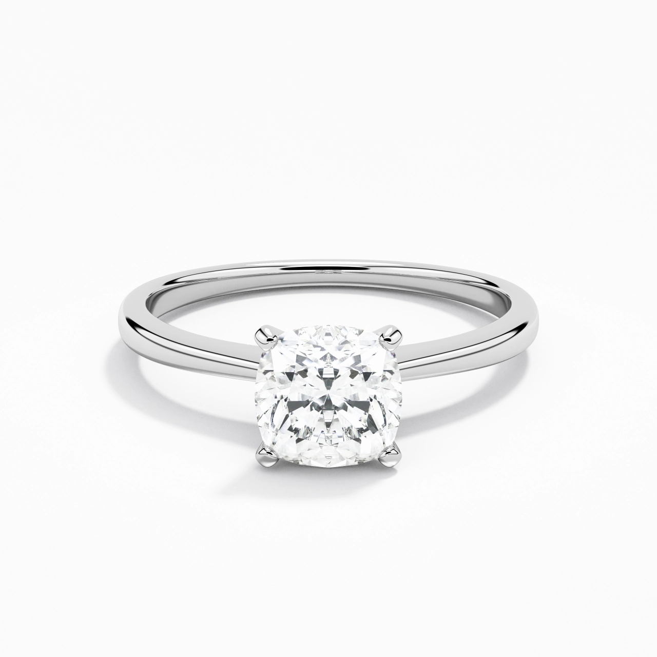 14K White Gold Moissanite Engagement Ring