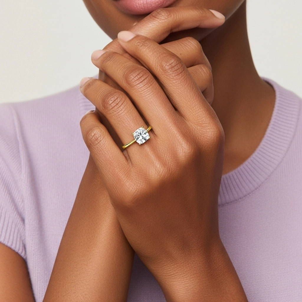 925 Sterling Silver Cubic Zirconia Engagement Ring