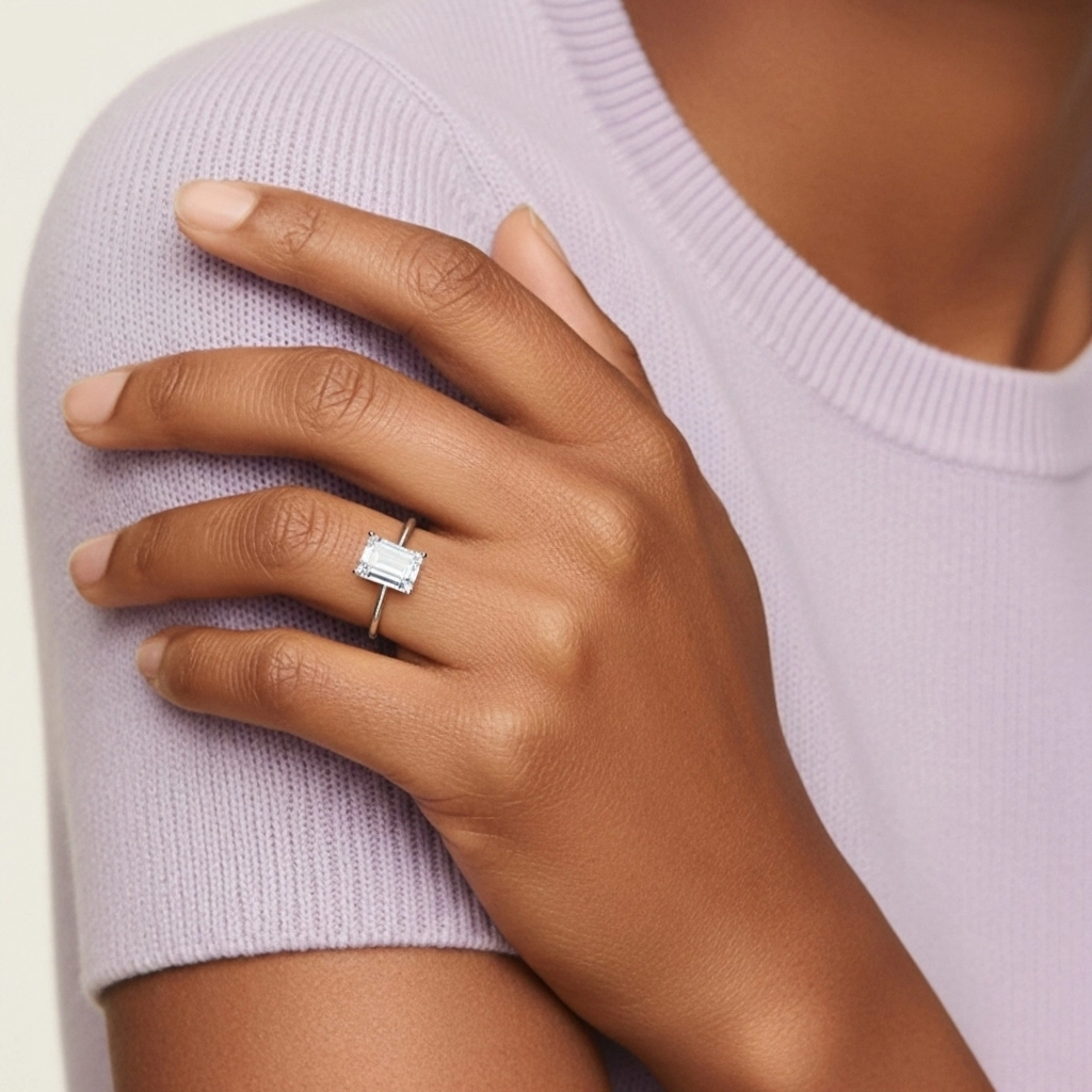 925 Sterling Silver Cubic Zirconia Engagement Ring