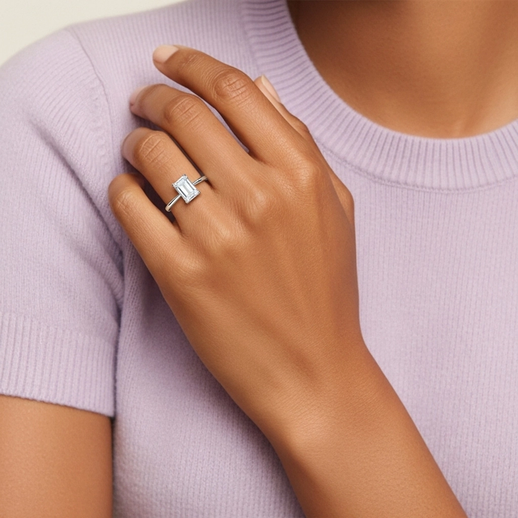 925 Sterling Silver Cubic Zirconia Engagement Ring