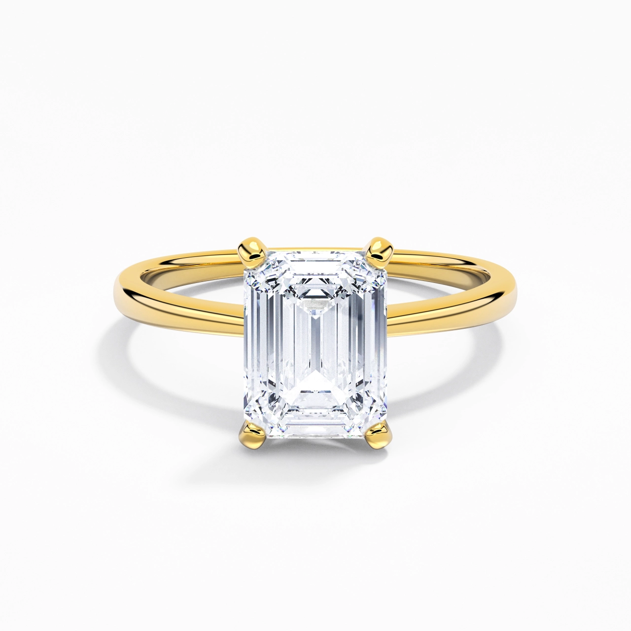 18K Gold Moissanite Engagement Ring