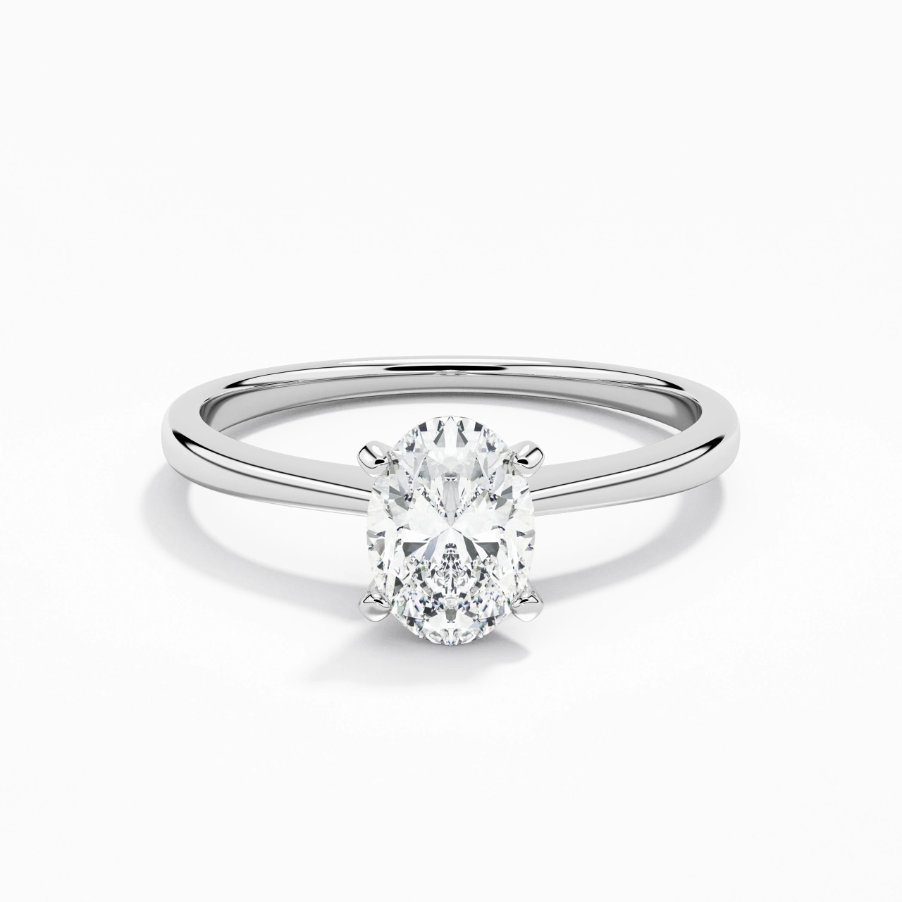 14K White Gold Moissanite Engagement Ring