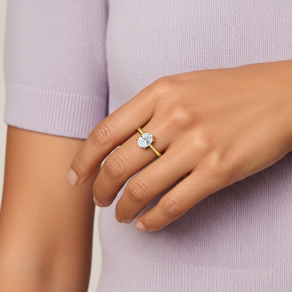 Argent sterling 925 Moissanite Bague de fiançailles