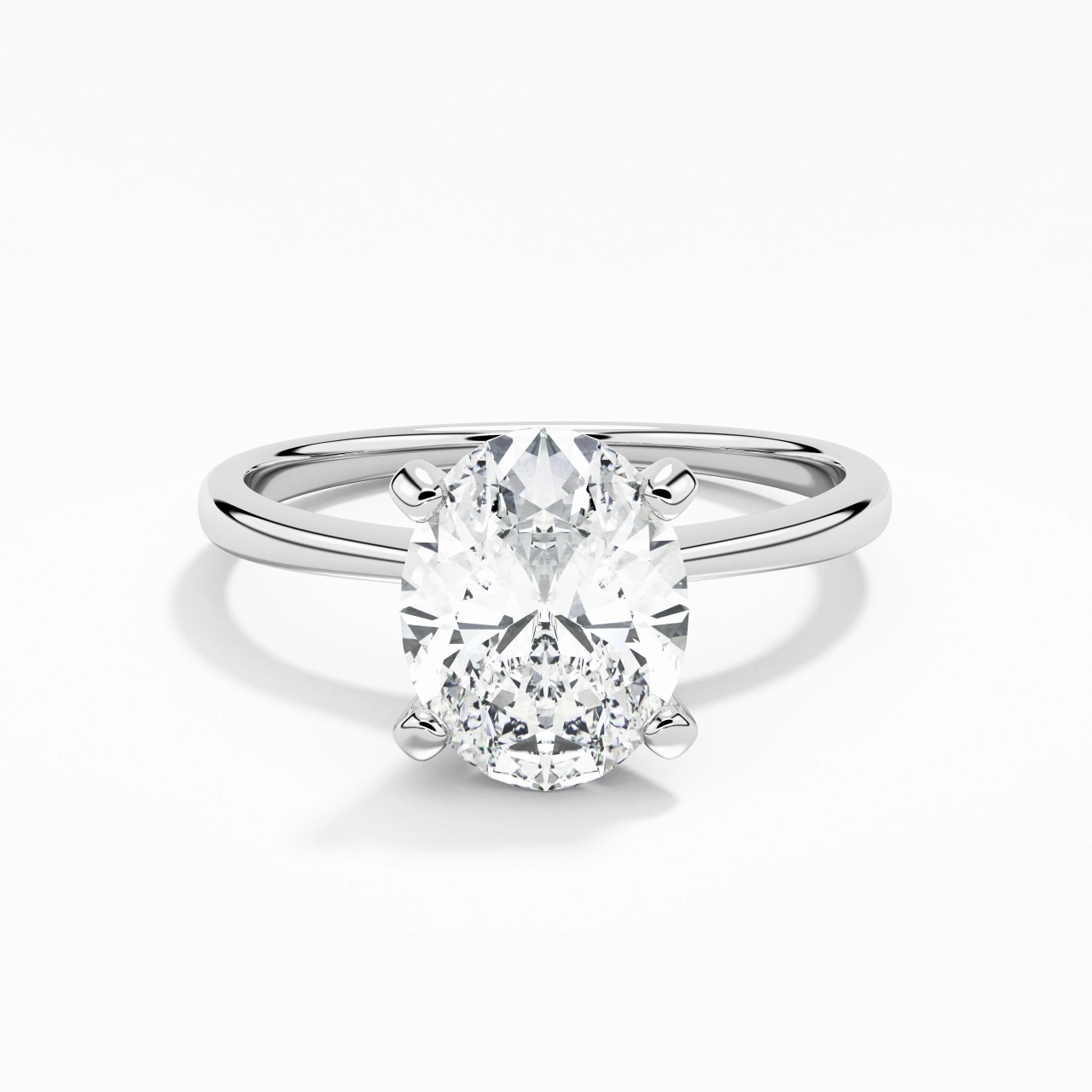 14K White Gold Moissanite Engagement Ring