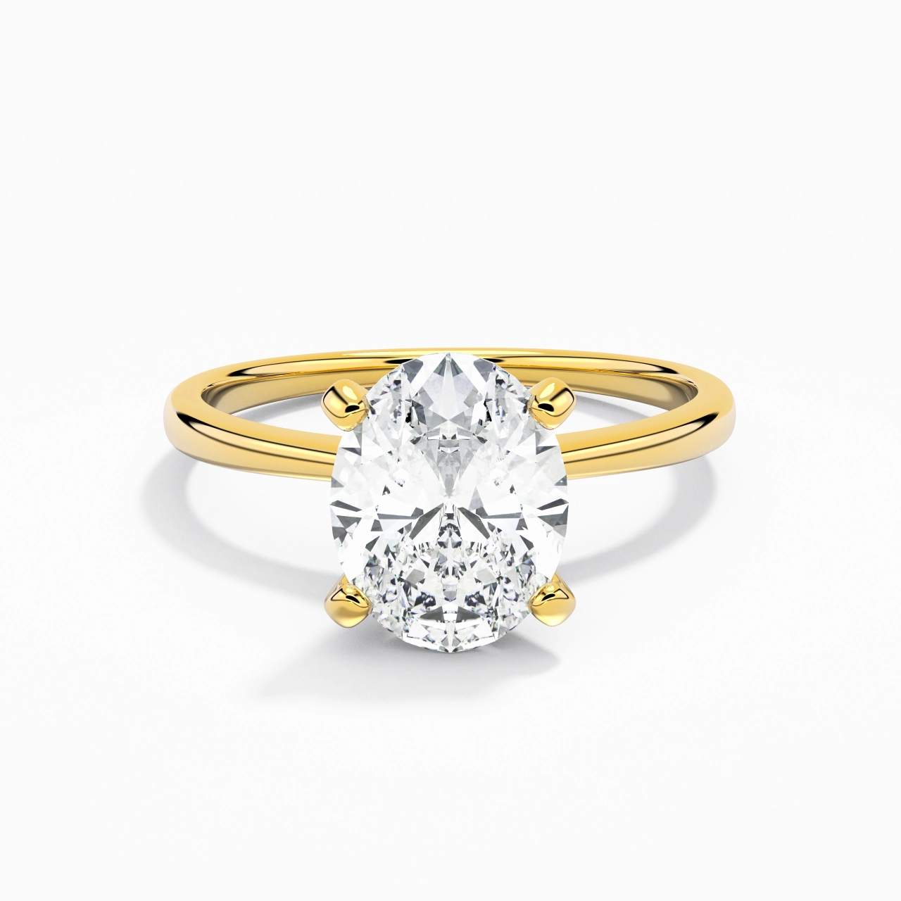 18K Gold Moissanite Engagement Ring