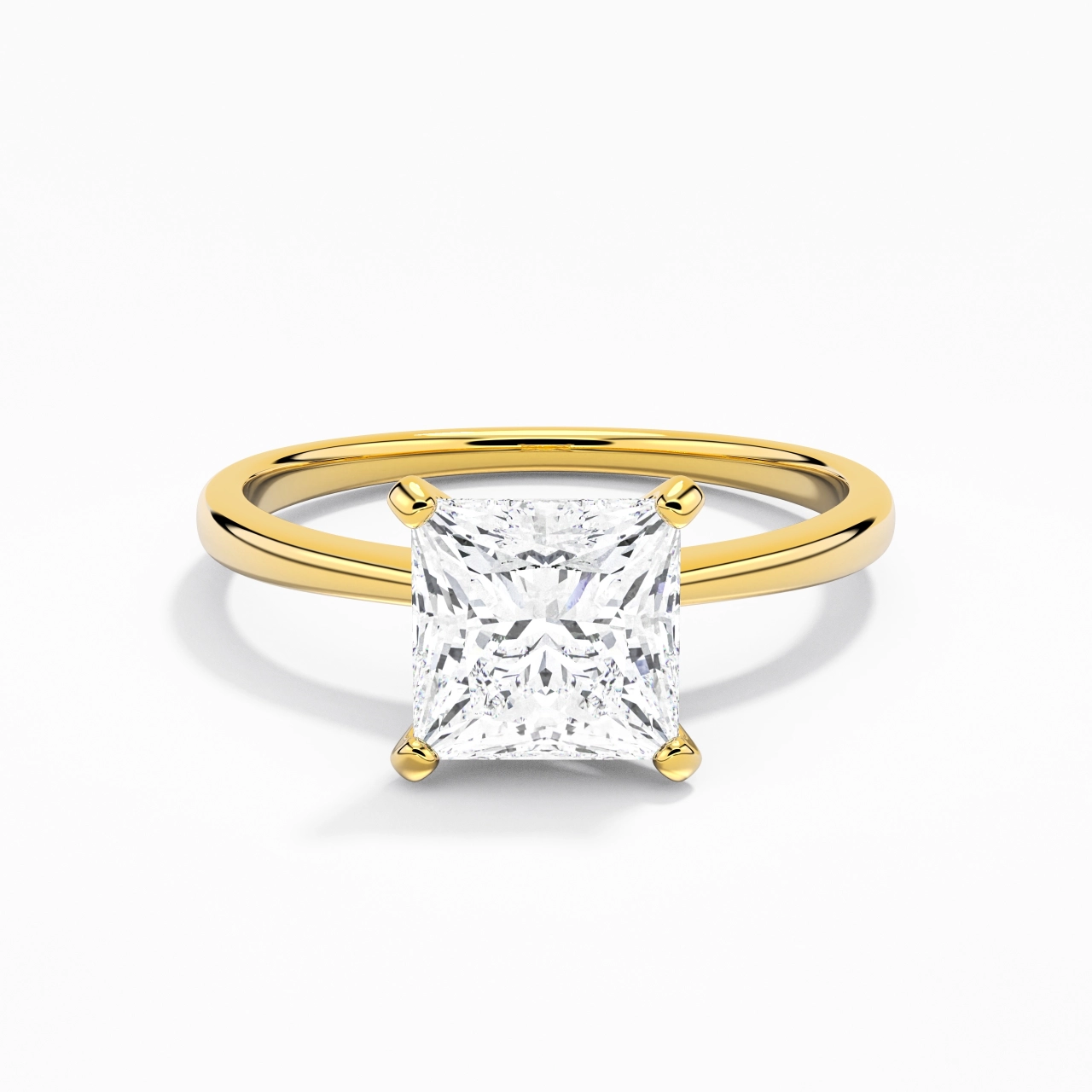 14K Gold Moissanite Engagement Ring