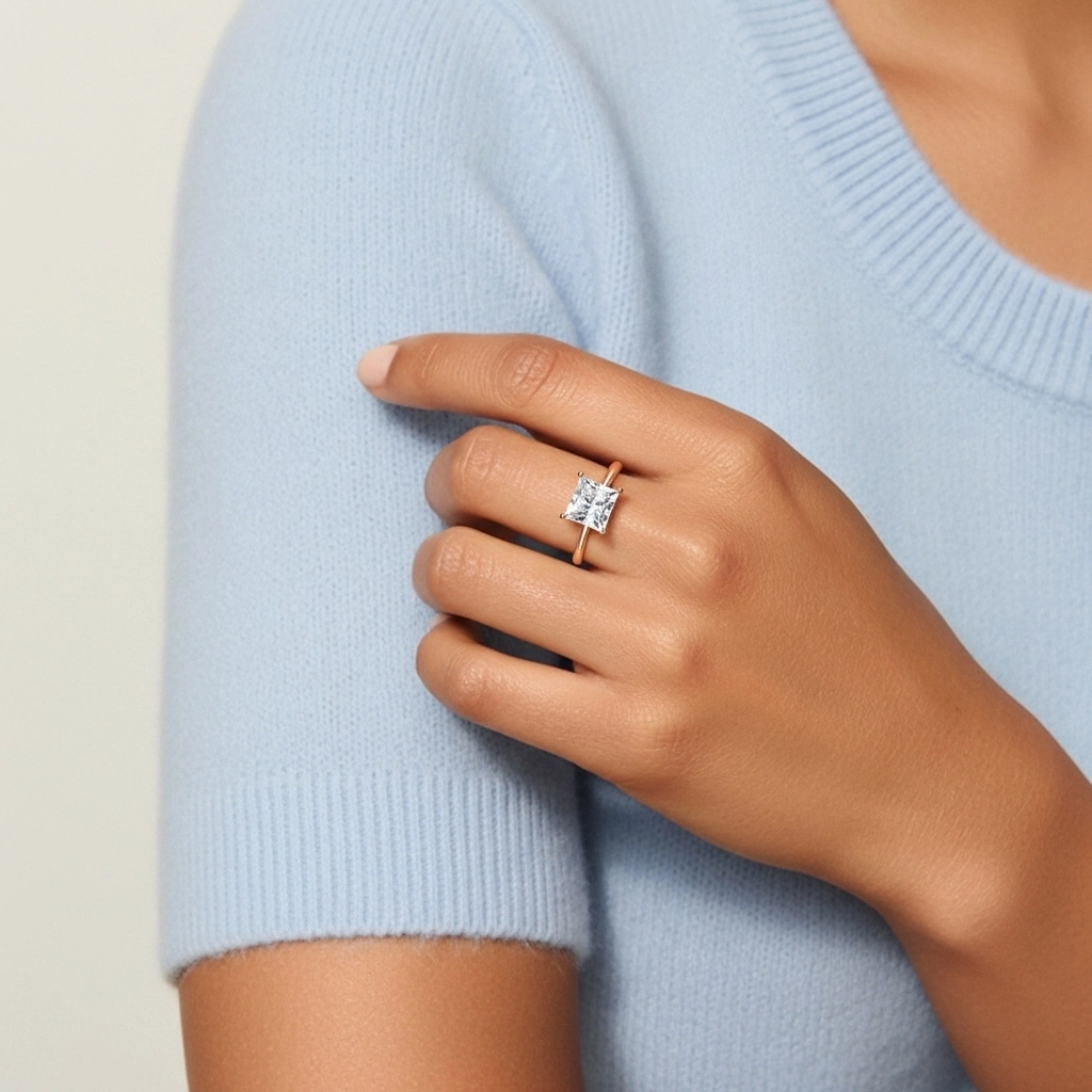 925 Sterling Silver Cubic Zirconia Engagement Ring