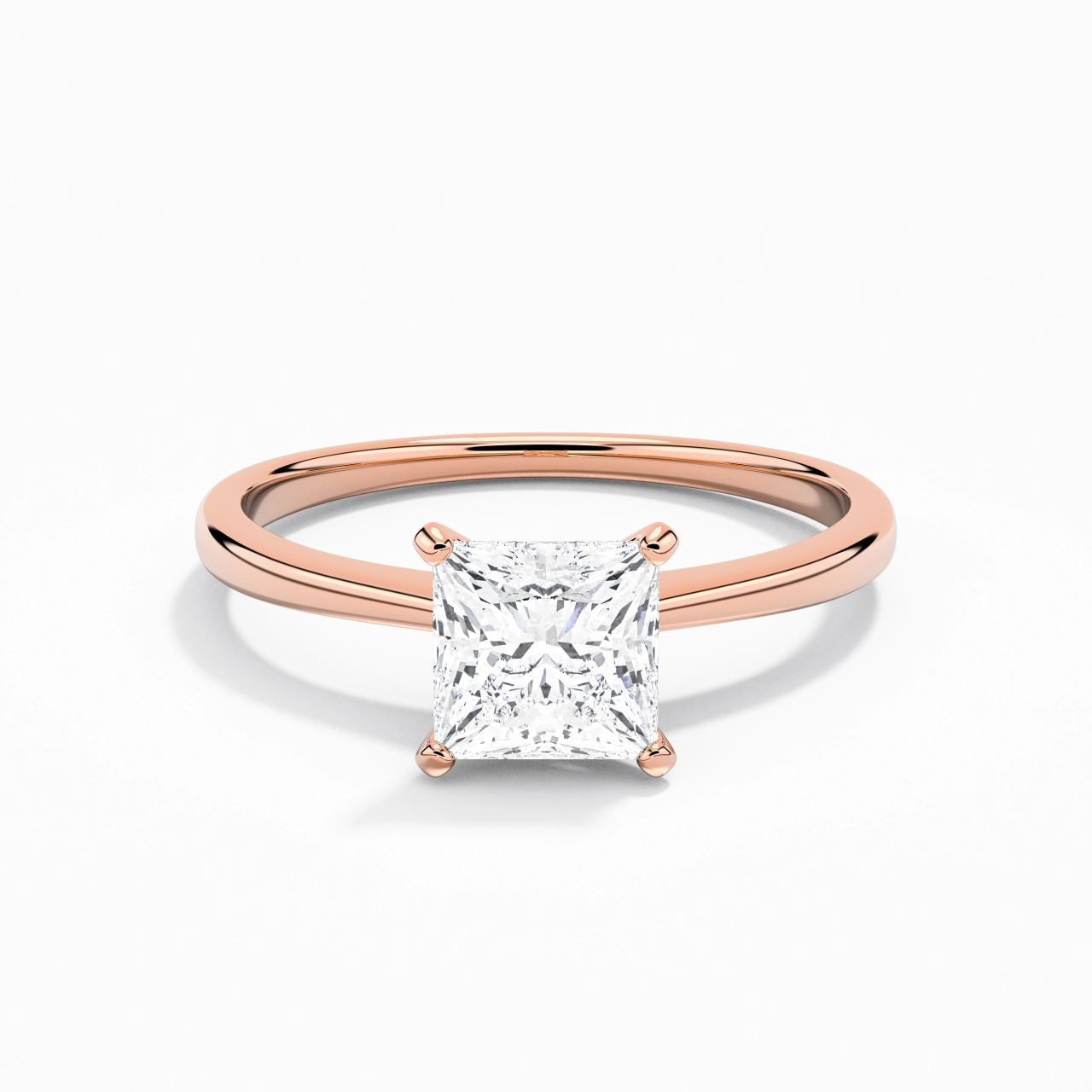 18K Rose Gold Moissanite Engagement Ring