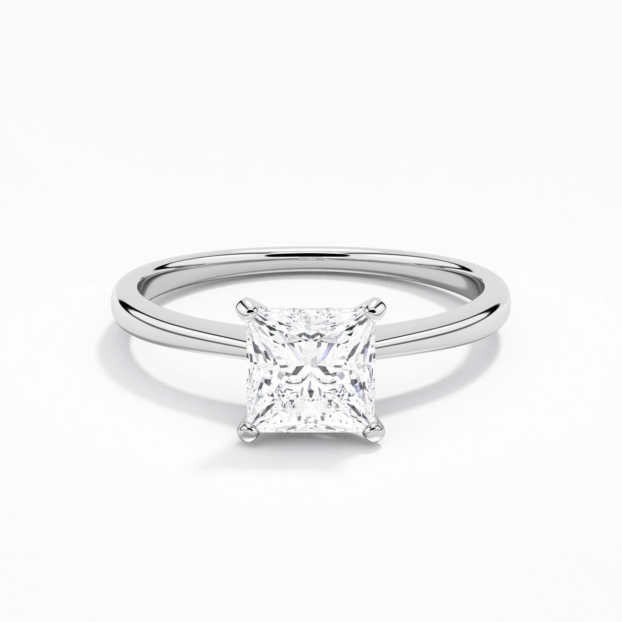 14K White Gold Moissanite Engagement Ring