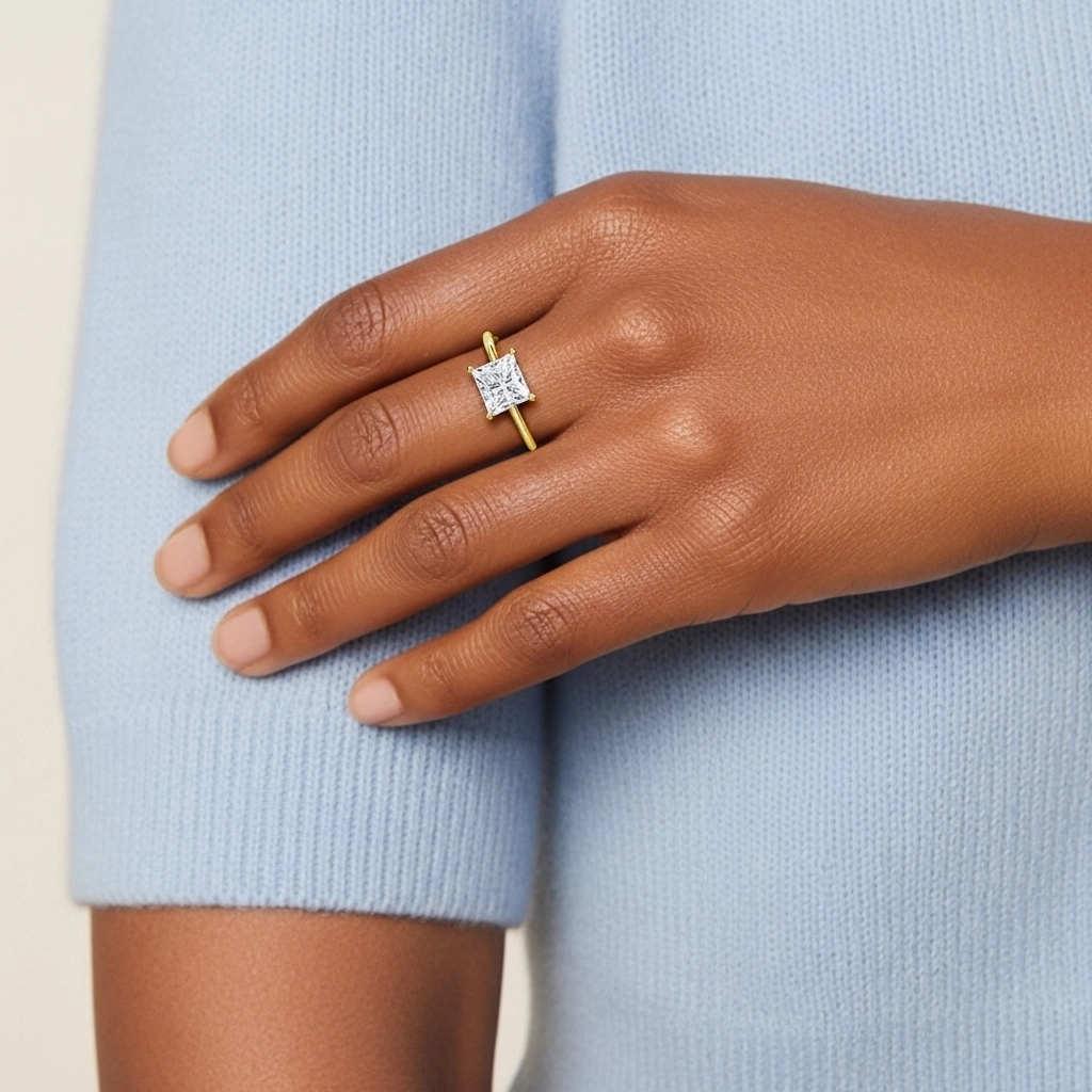 Plata esterlina 925 Circonio cúbico Anillo de Compromiso