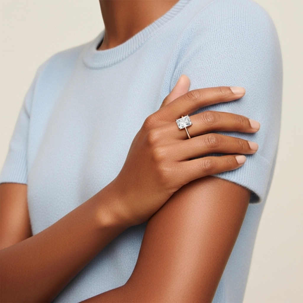 Plata esterlina 925 Circonio cúbico Anillo de Compromiso