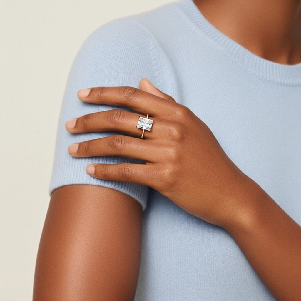 Plata esterlina 925 Circonio cúbico Anillo de Compromiso