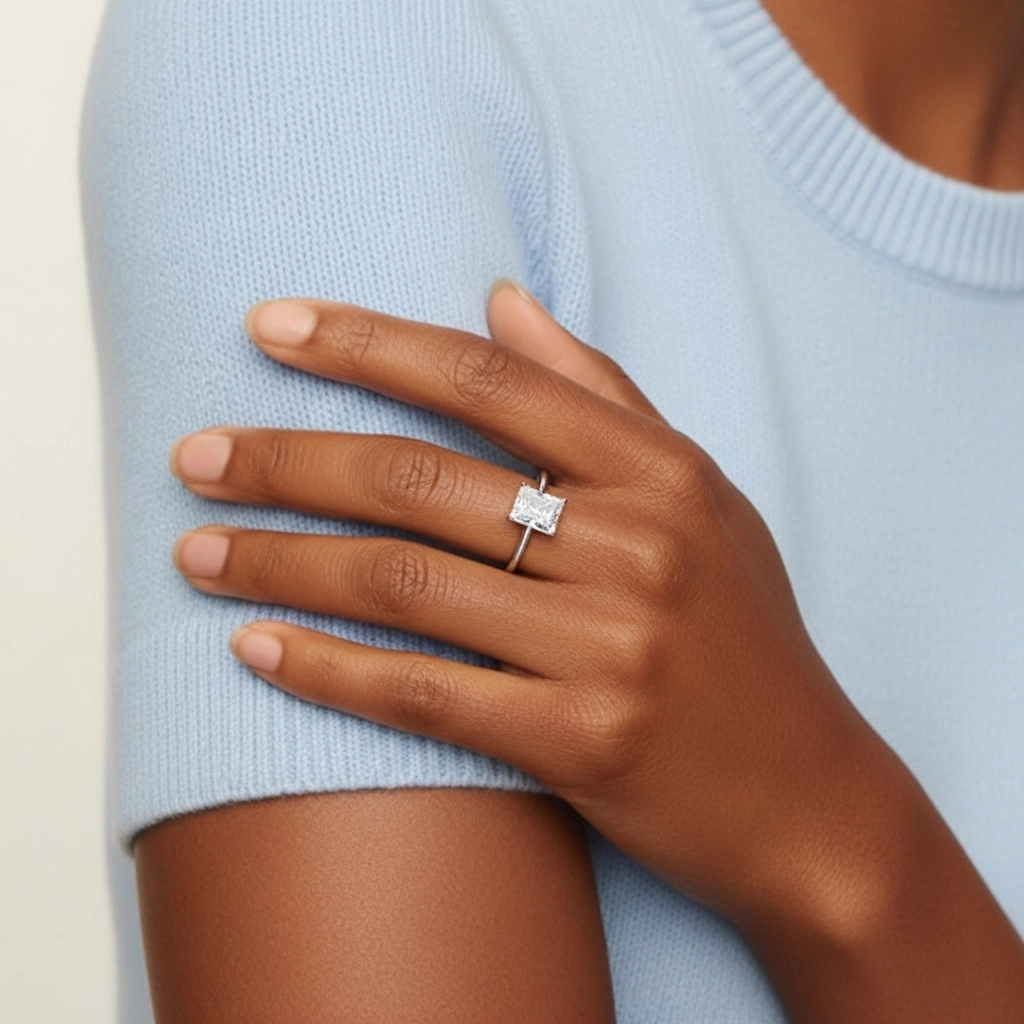 925 Sterling Silver Cubic Zirconia Engagement Ring