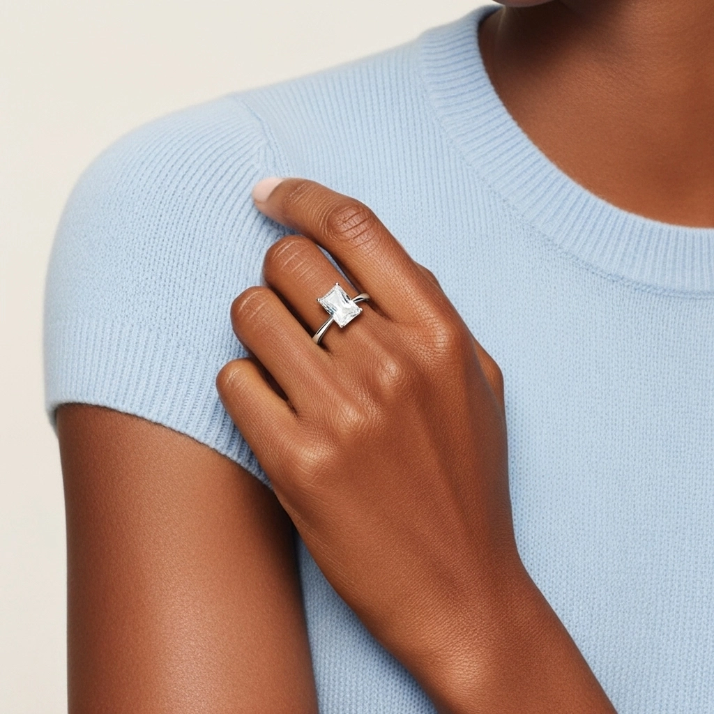 925 Sterling Silver Cubic Zirconia Engagement Ring