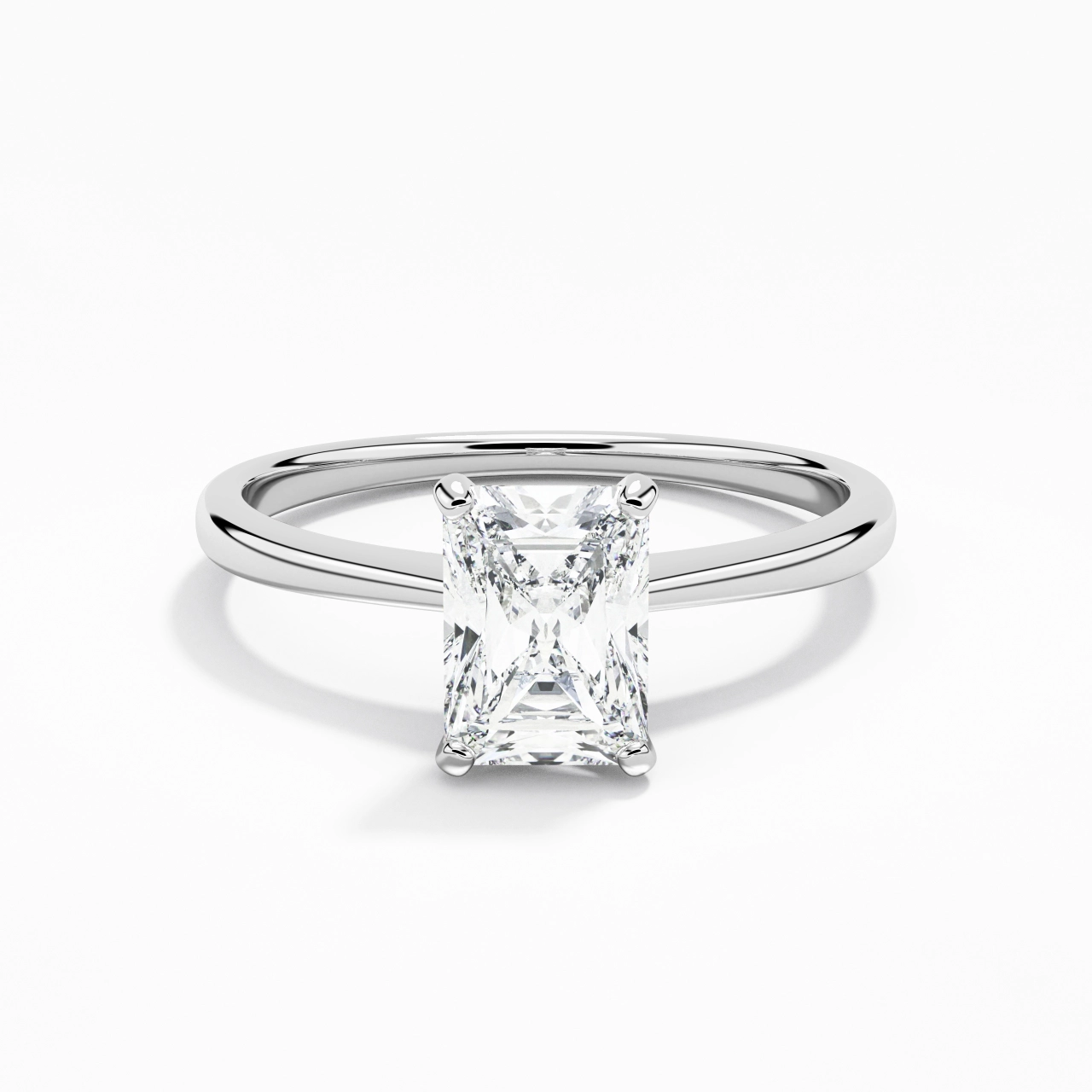 14K White Gold Moissanite Engagement Ring