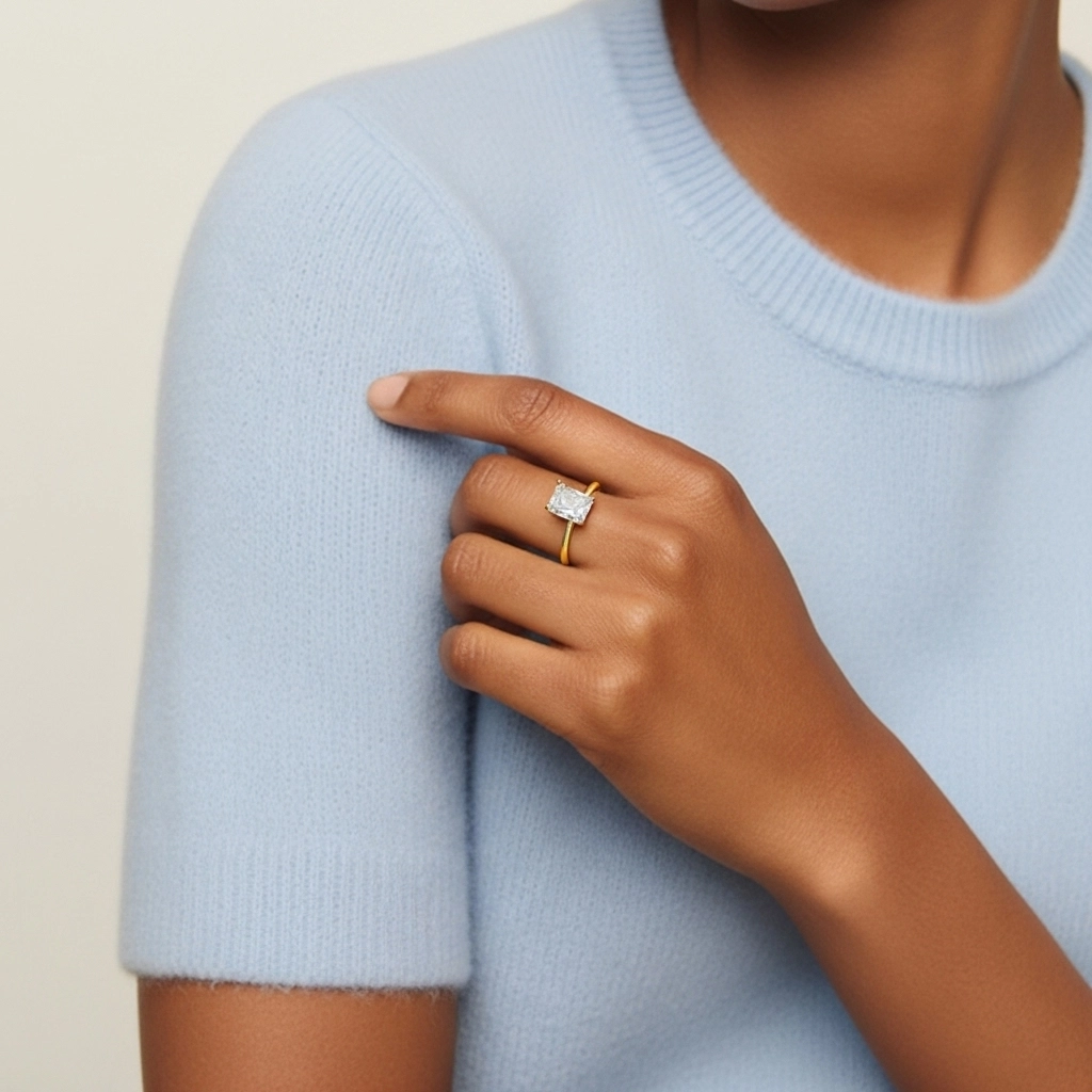 925 Sterling Silver Cubic Zirconia Engagement Ring