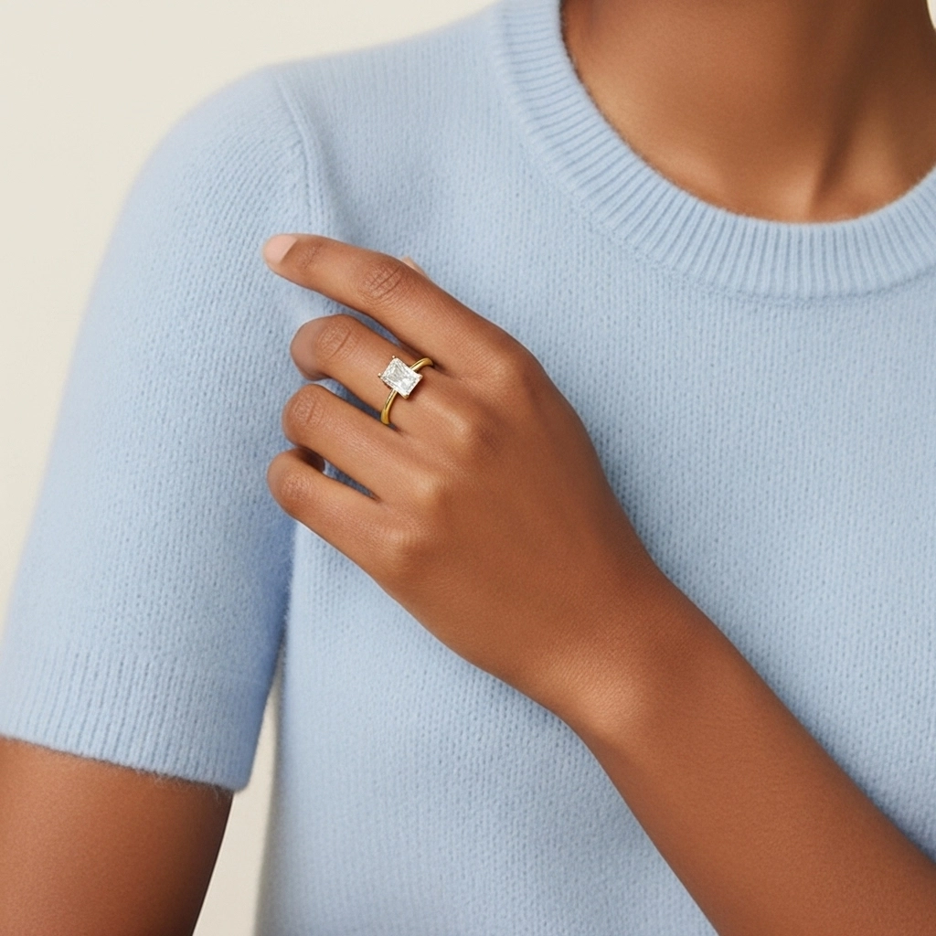 925 Sterling Silver Cubic Zirconia Engagement Ring