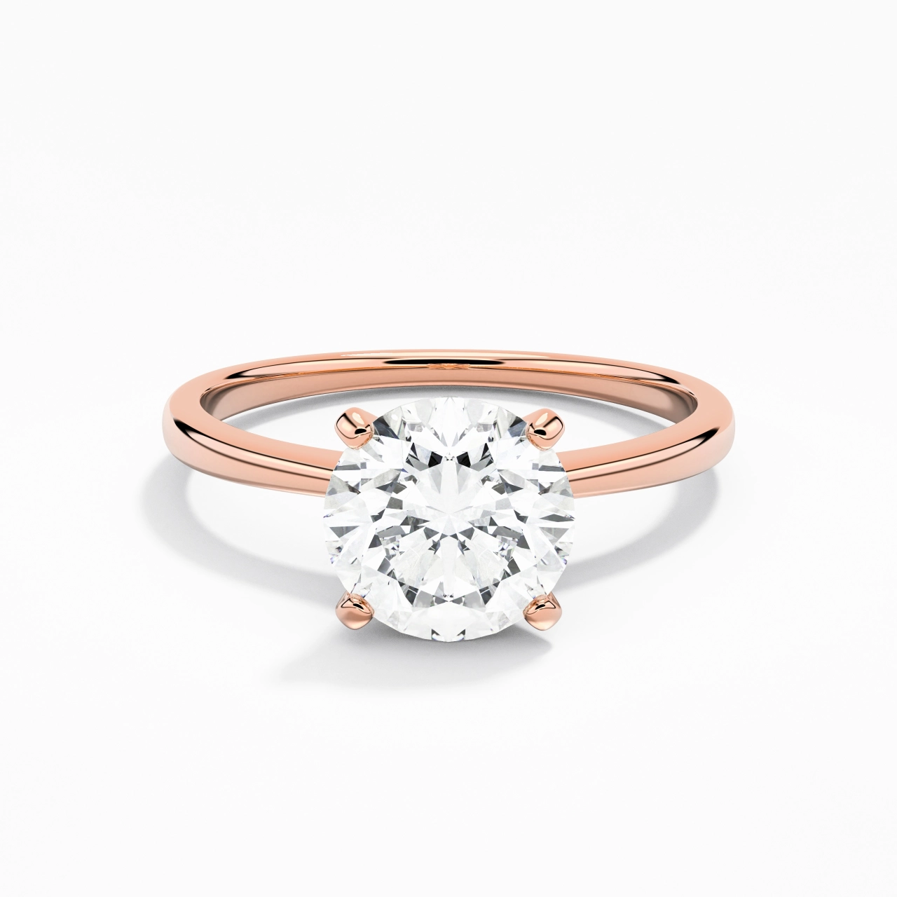 18K Rose Gold Moissanite Engagement Ring