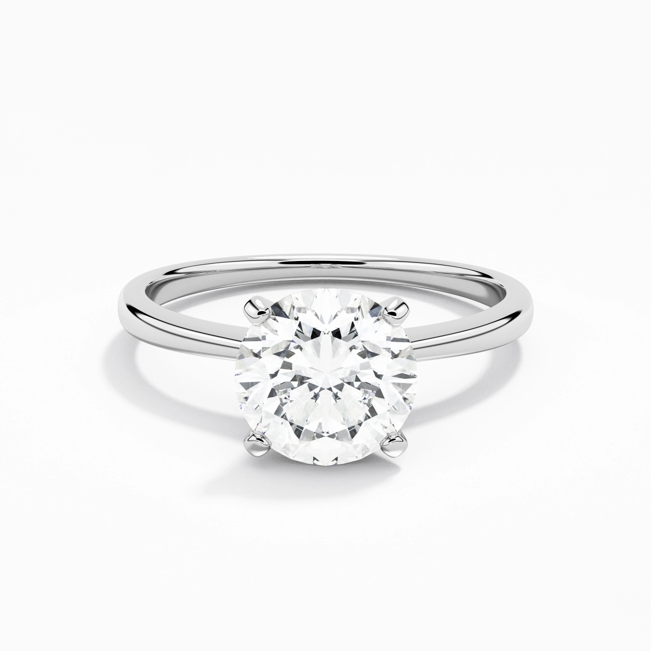 14K White Gold Moissanite Engagement Ring