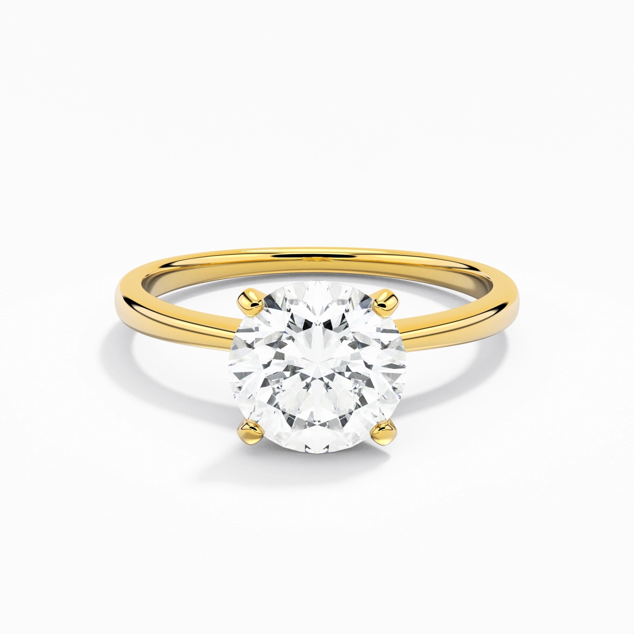 18K Gold Moissanite Engagement Ring