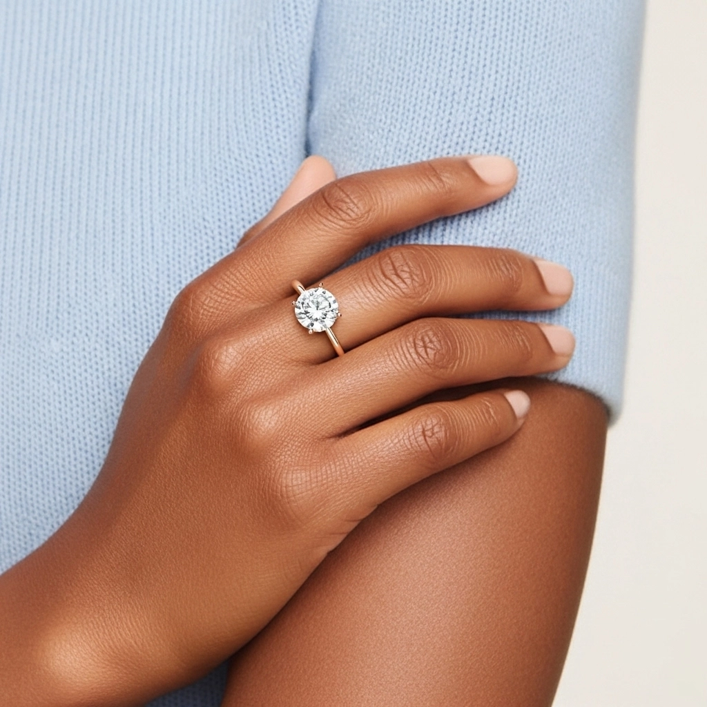 925 Sterling Silver Cubic Zirconia Engagement Ring