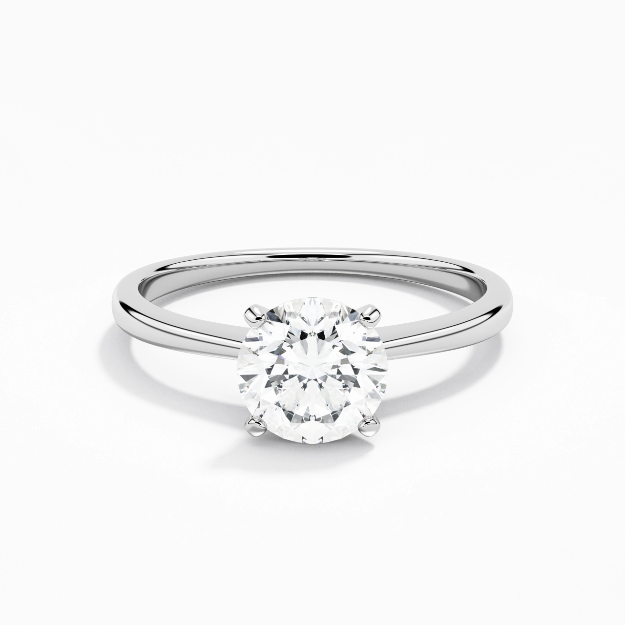 14K White Gold Moissanite Engagement Ring