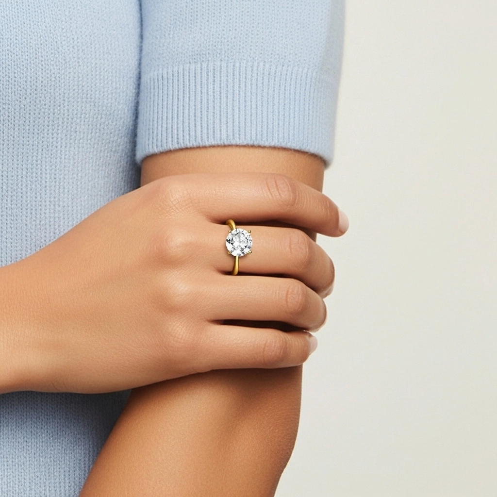 Plata esterlina 925 Circonio cúbico Anillo de Compromiso