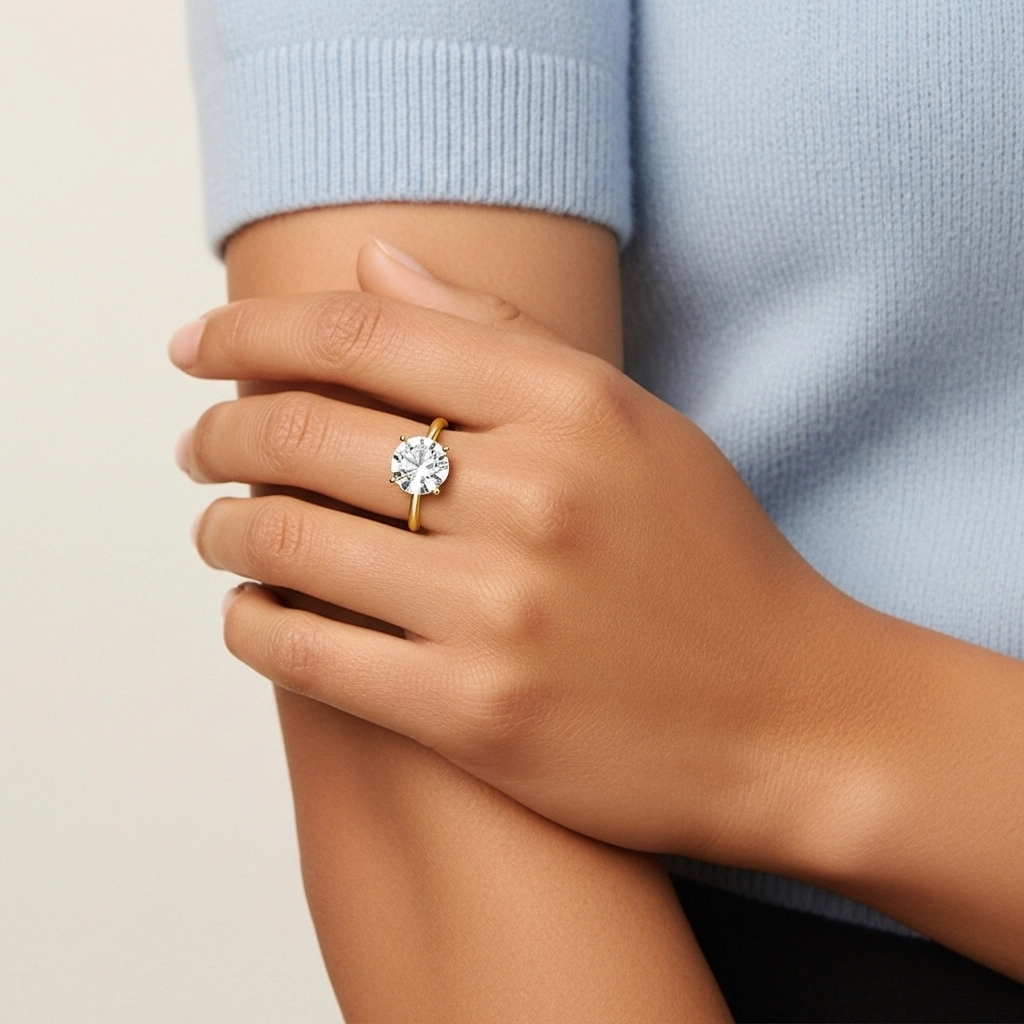 Plata esterlina 925 Circonio cúbico Anillo de Compromiso