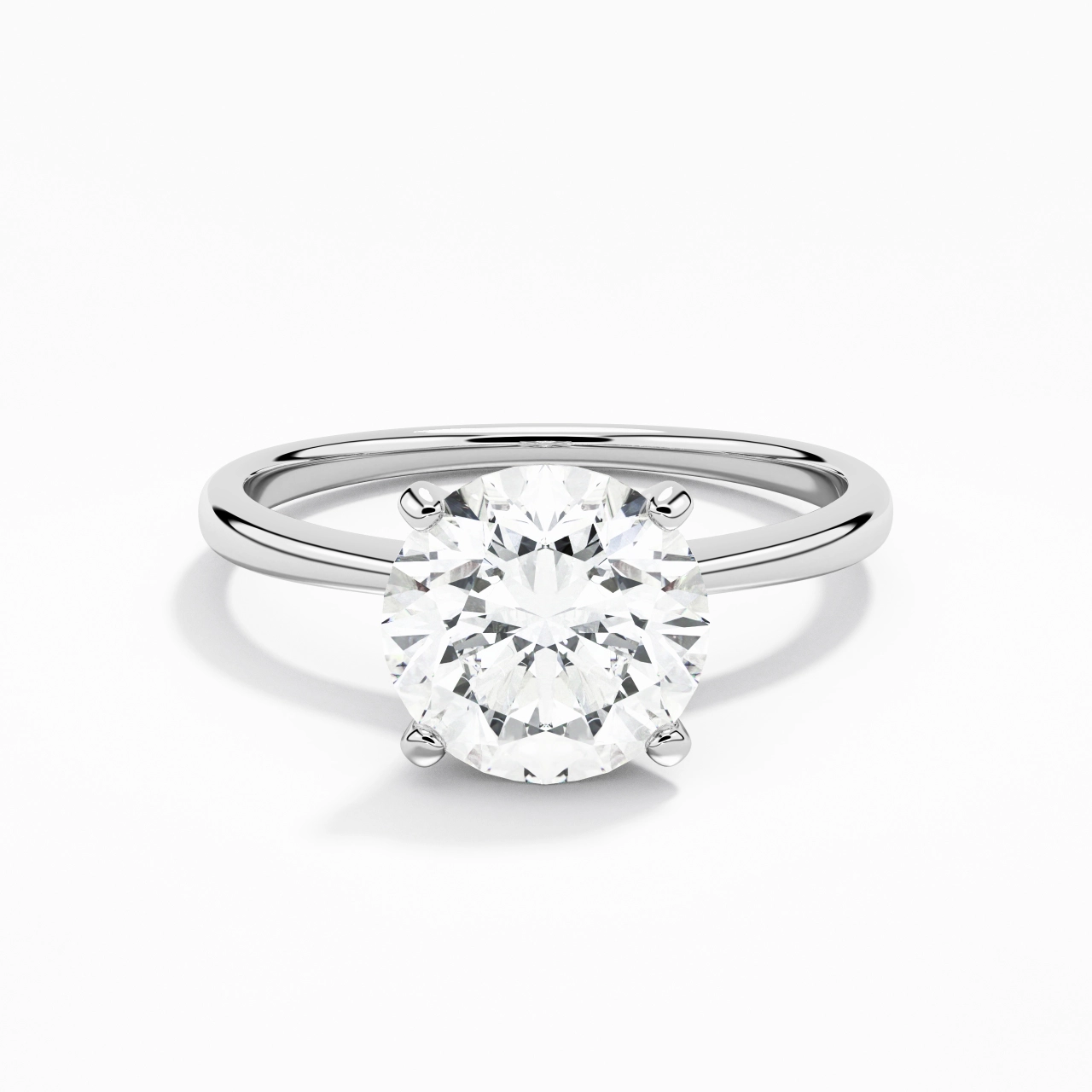 14K White Gold Moissanite Engagement Ring