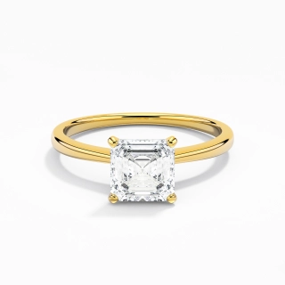 18K Gold Moissanite Engagement Ring